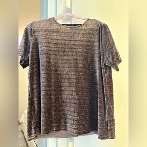 Velvet blouse with open back detail